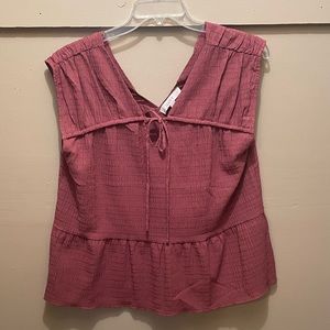 NWT! LOFT Purple Short Sleeve Top. Size Large.